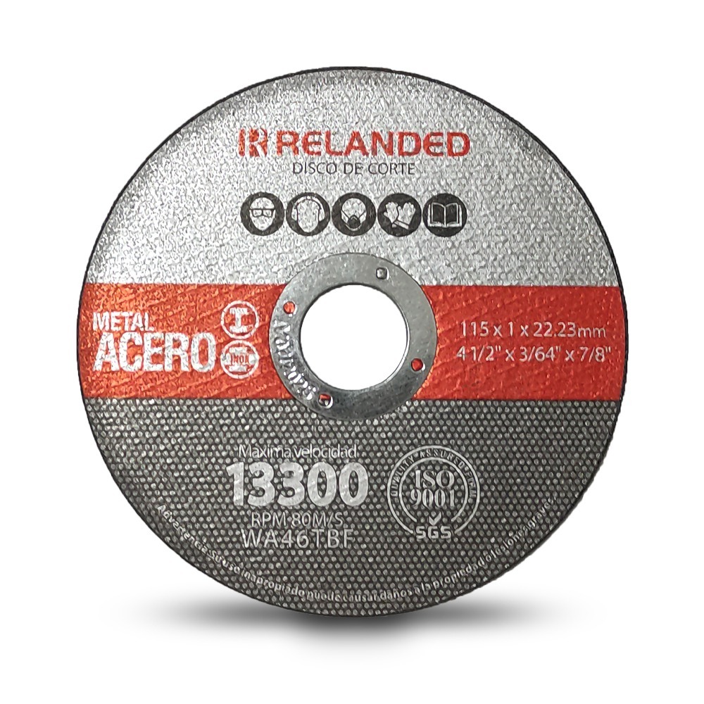 Disco de corte en metal y acero inoxidable para radial de 115 mm x 1.0 -  A60R